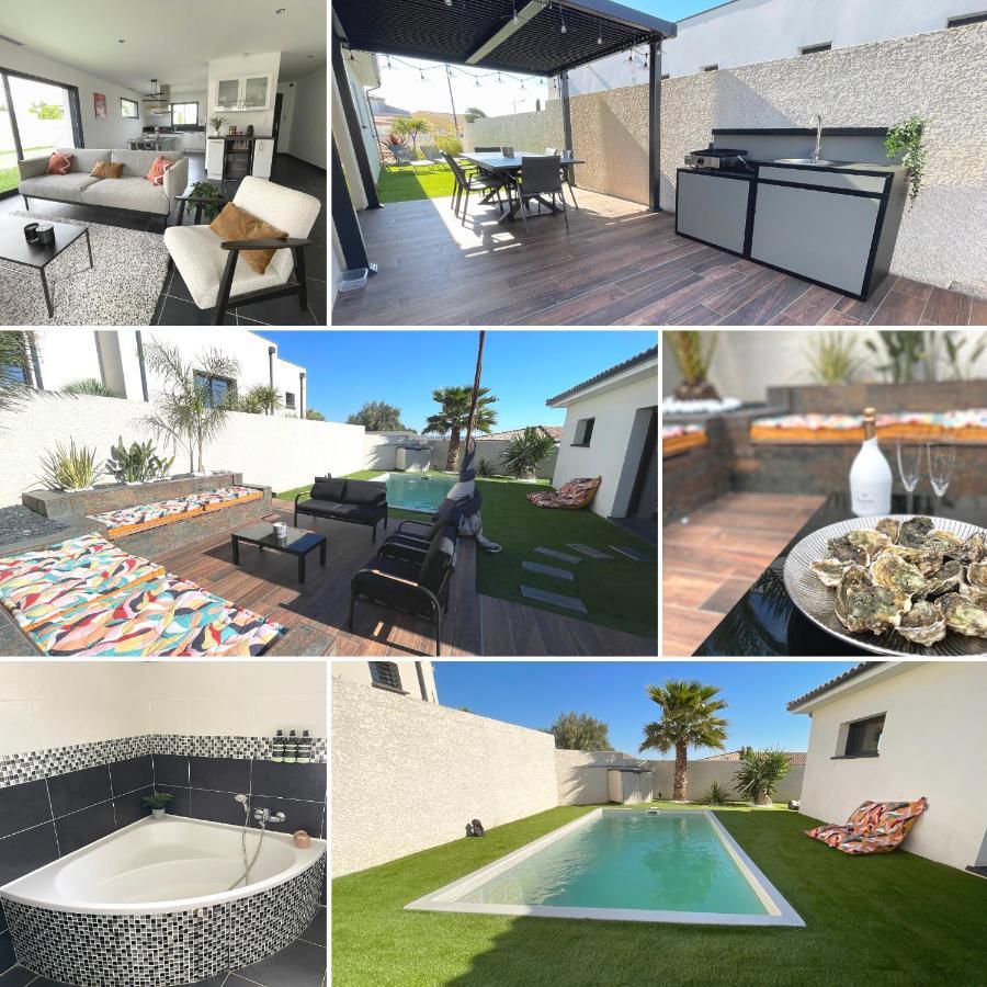 Villa Contemporaine Avec Piscine Chauffee Proche Des Plages Sauvian Exterior foto